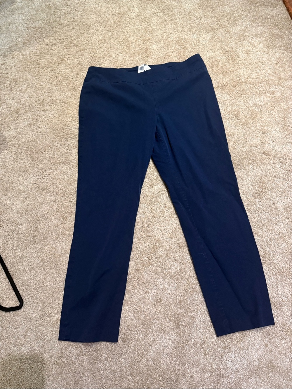 Chico's Fabulously Slimming Navy Blue Pull-On Pants Size 3 XL 16